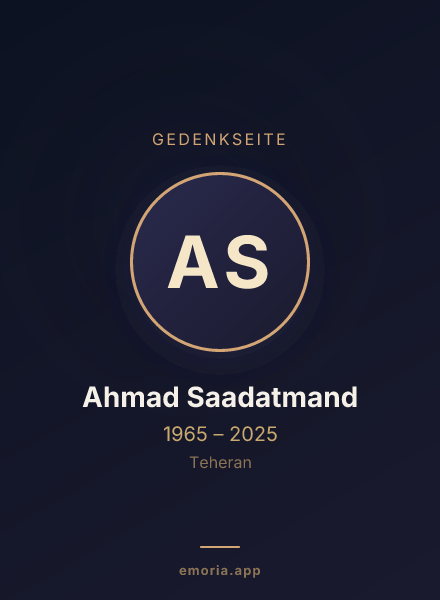 Gedenkportrait von Ahmad Saadatmand