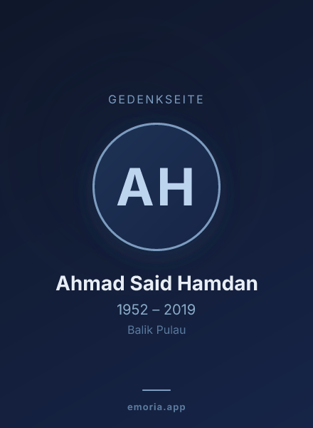 Gedenkportrait von Ahmad Said Hamdan