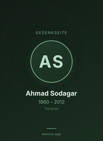 Gedenkportrait von Ahmad Sodagar