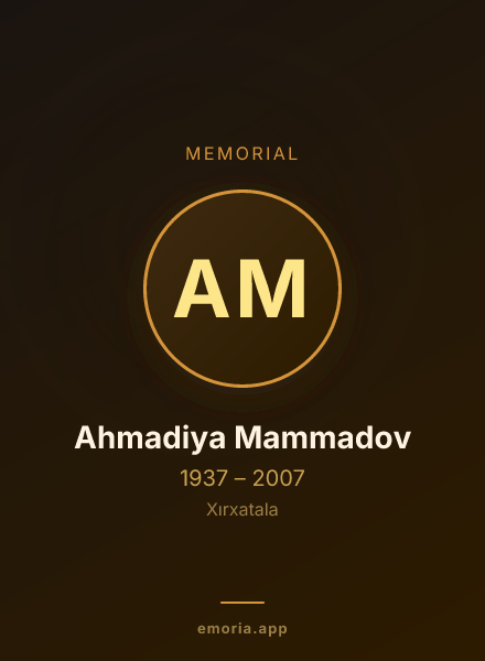 Memorial portrait of Ahmadiya Mammadov