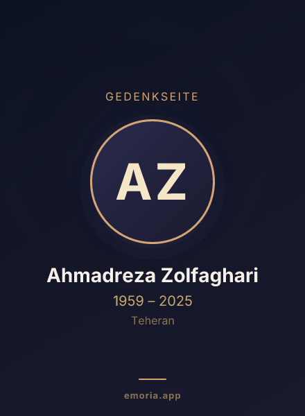 Gedenkportrait von Ahmadreza Zolfaghari