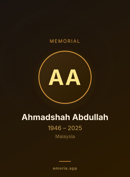Memorial portrait of Ahmadshah Abdullah