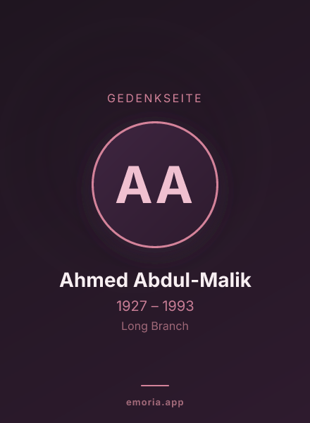 Gedenkportrait von Ahmed Abdul-Malik