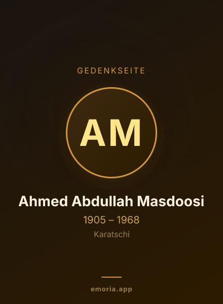 Gedenkportrait von Ahmed Abdullah Masdoosi
