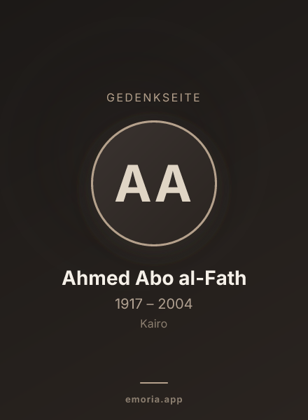 Gedenkportrait von Ahmed Abo al-Fath