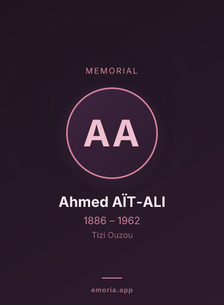 Memorial portrait of Ahmed AÏT-ALI