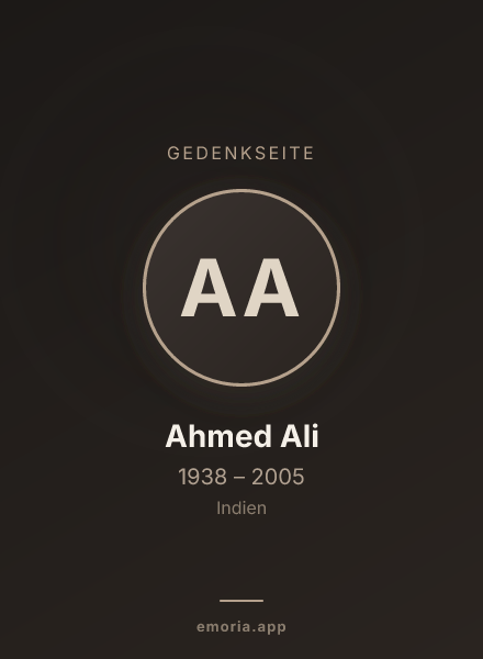 Gedenkportrait von Ahmed Ali