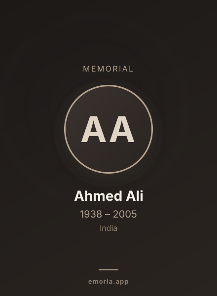 Memorial portrait of Ahmed Ali