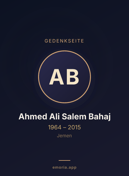 Gedenkportrait von Ahmed Ali Salem Bahaj
