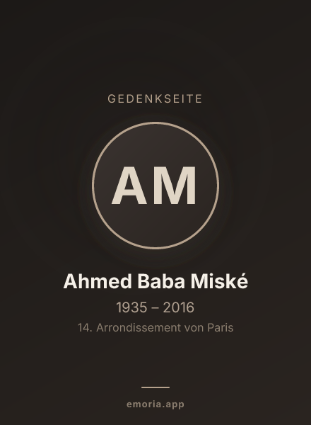 Gedenkportrait von Ahmed Baba Miské
