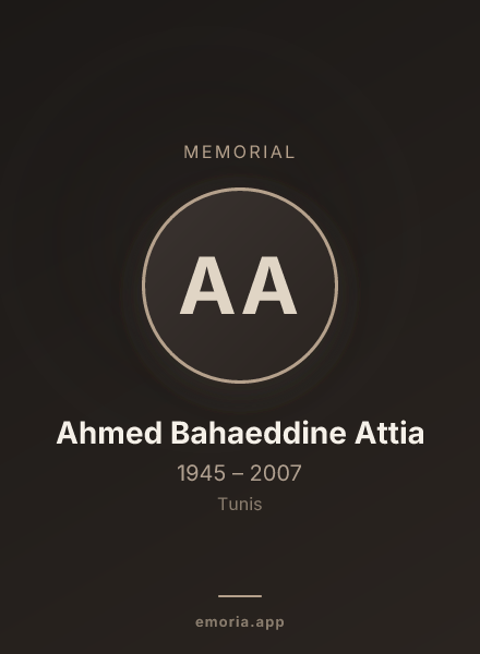 Memorial portrait of Ahmed Bahaeddine Attia