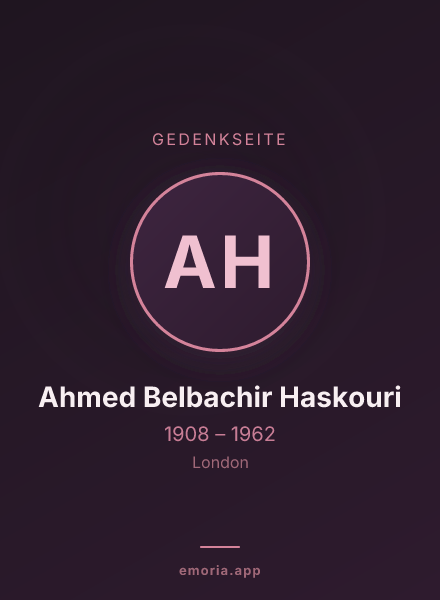 Gedenkportrait von Ahmed Belbachir Haskouri
