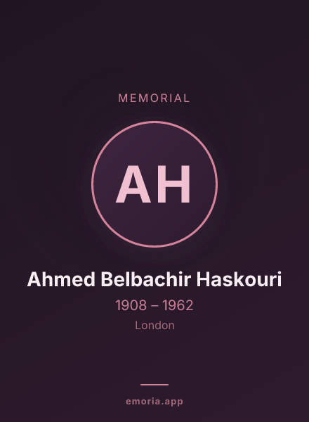 Memorial portrait of Ahmed Belbachir Haskouri