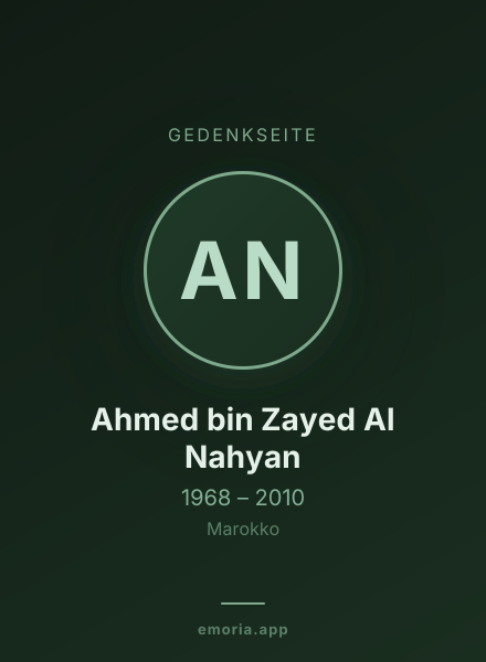 Gedenkportrait von Ahmed bin Zayed Al Nahyan