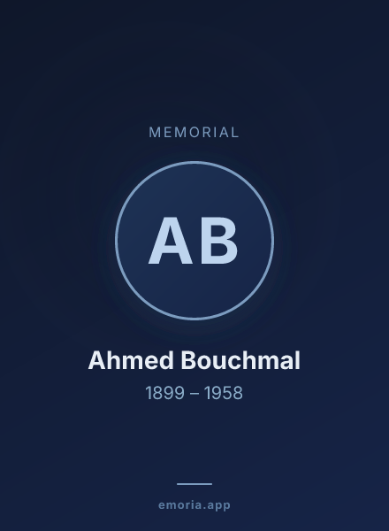Memorial portrait of Ahmed Bouchmal