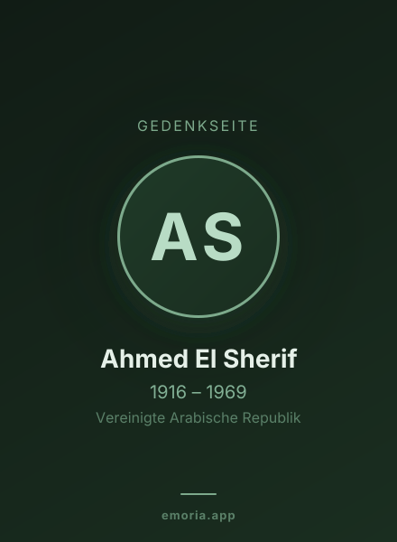Gedenkportrait von Ahmed El Sherif