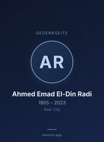 Gedenkportrait von Ahmed Emad El-Din Radi