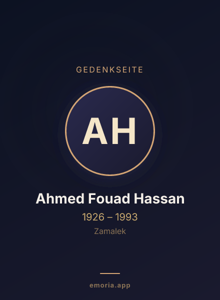 Gedenkportrait von Ahmed Fouad Hassan