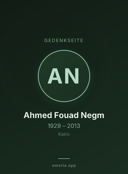Gedenkportrait von Ahmed Fouad Negm