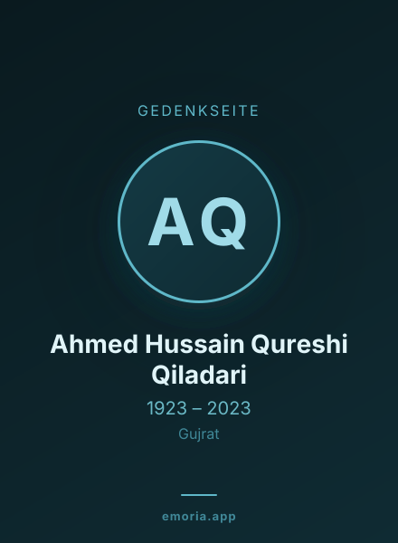 Gedenkportrait von Ahmed Hussain Qureshi Qiladari
