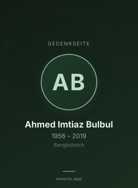 Gedenkportrait von Ahmed Imtiaz Bulbul