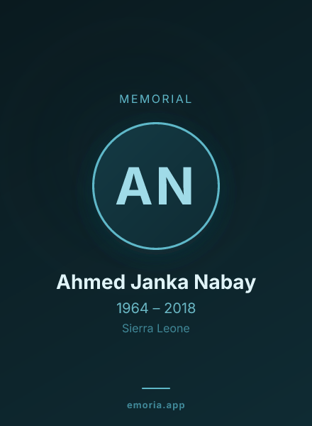 Memorial portrait of Ahmed Janka Nabay