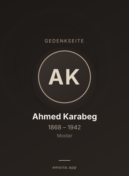 Gedenkportrait von Ahmed Karabeg