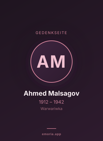 Gedenkportrait von Ahmed Malsagov