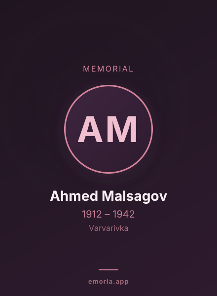 Memorial portrait of Ahmed Malsagov