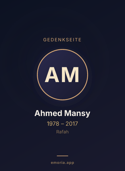 Gedenkportrait von Ahmed Mansy