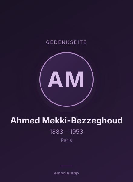 Gedenkportrait von Ahmed Mekki-Bezzeghoud