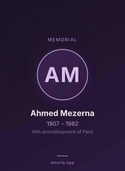 Memorial portrait of Ahmed Mezerna