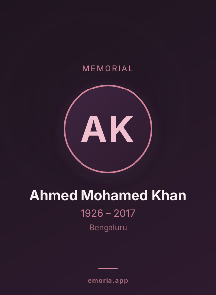 Memorial portrait of Ahmed Mohamed Khan