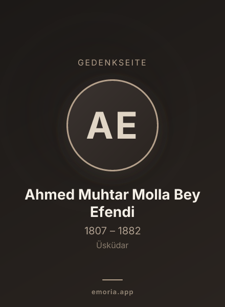 Gedenkportrait von Ahmed Muhtar Molla Bey Efendi