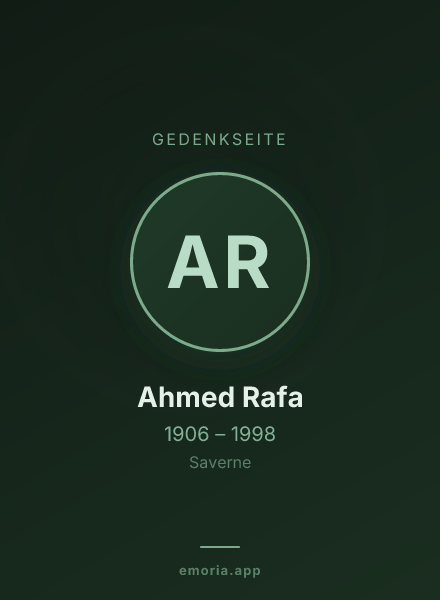 Gedenkportrait von Ahmed Rafa