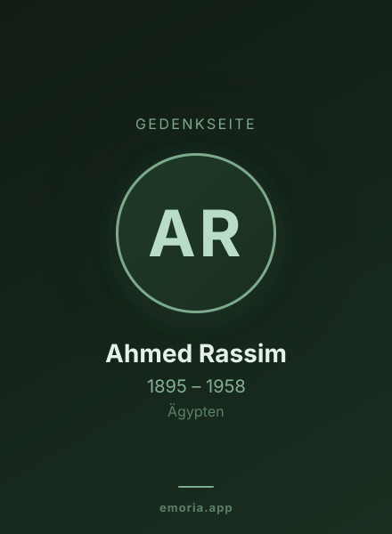 Gedenkportrait von Ahmed Rassim