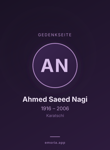 Gedenkportrait von Ahmed Saeed Nagi