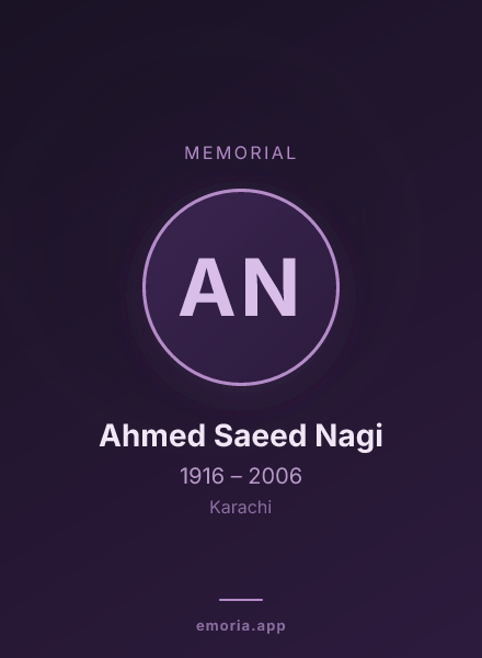 Memorial portrait of Ahmed Saeed Nagi