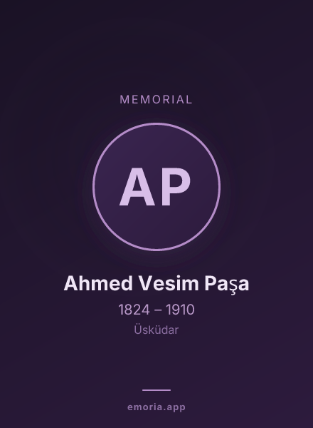 Memorial portrait of Ahmed Vesim Paşa