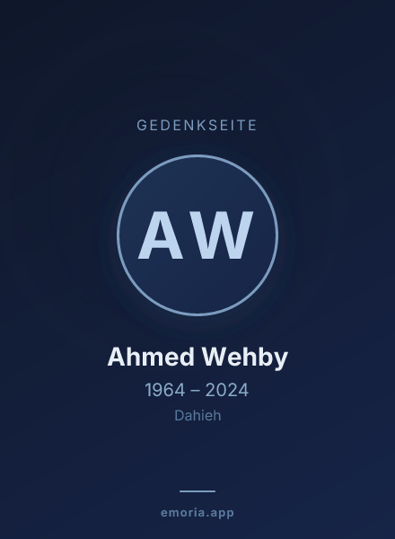 Gedenkportrait von Ahmed Wehby