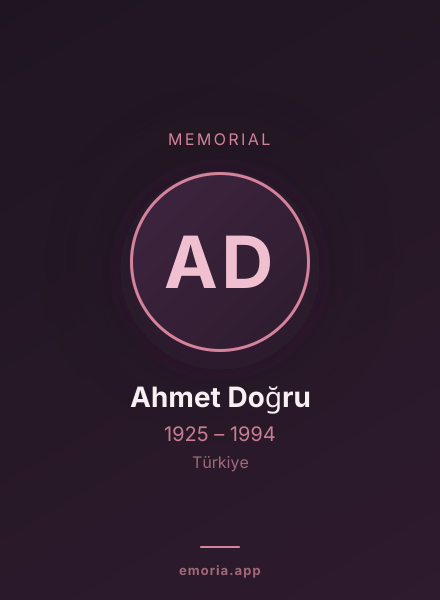 Memorial portrait of Ahmet Doğru