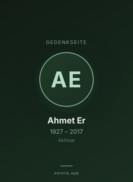 Gedenkportrait von Ahmet Er