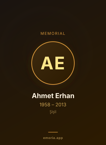 Memorial portrait of Ahmet Erhan