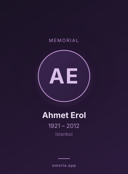 Memorial portrait of Ahmet Erol
