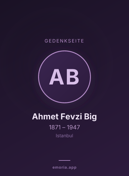 Gedenkportrait von Ahmet Fevzi Big