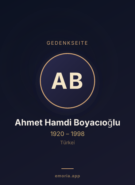 Gedenkportrait von Ahmet Hamdi Boyacıoğlu
