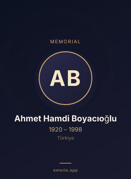Memorial portrait of Ahmet Hamdi Boyacıoğlu