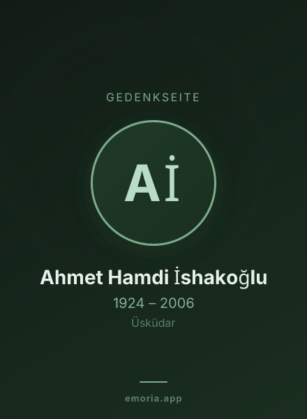 Gedenkportrait von Ahmet Hamdi İshakoğlu