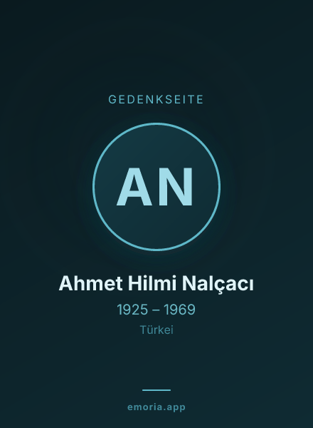 Gedenkportrait von Ahmet Hilmi Nalçacı