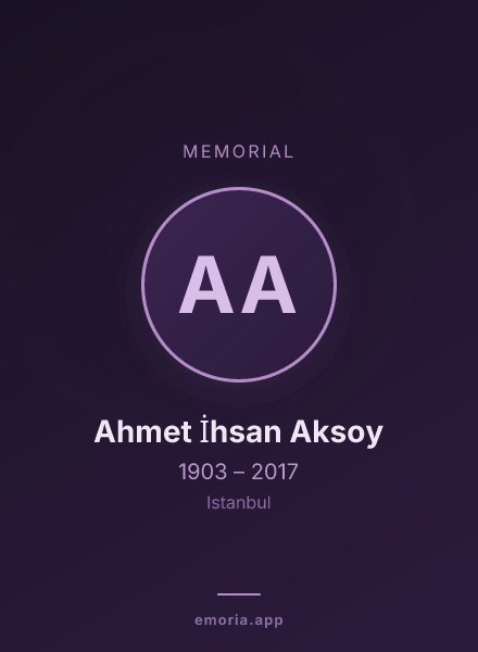 Memorial portrait of Ahmet İhsan Aksoy